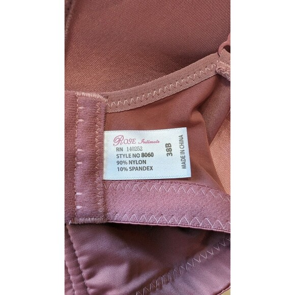 Women Rose Intimate Pink Bra 38B No underwire, Extra Wide Back W/ 3 Hooks - Picture 5 of 5